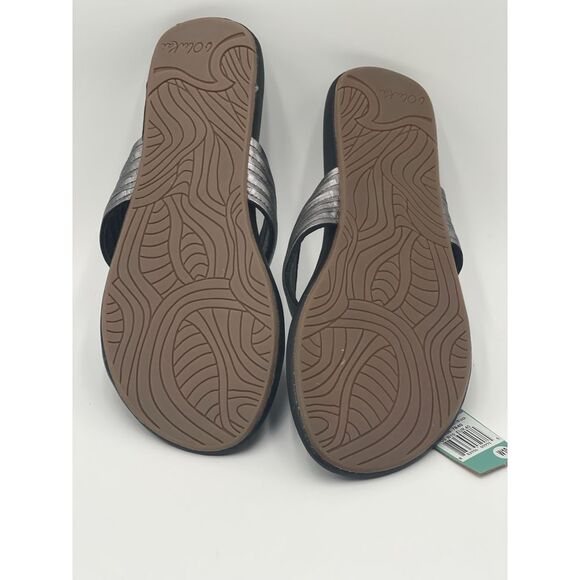 NEW Olukai Mahina Steel Black Natural Flip Flop Sandals Women's Size 10 Beach - Picture 8 of 8